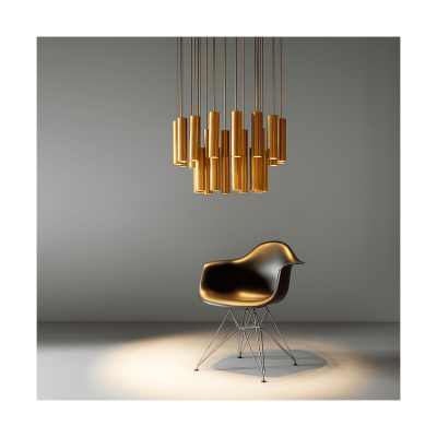 tubo chandelier-brushed brass