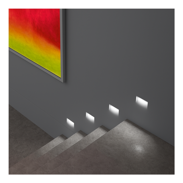 vanilla-gypsum trimless steplight- square2